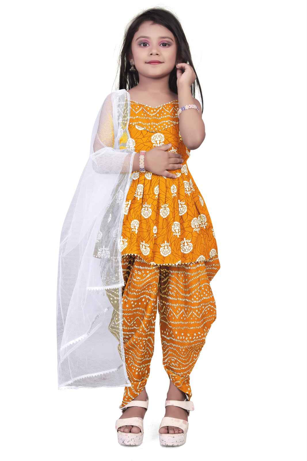 Sufiyacreation Beautiful Stylish Girls Cotton Kurti Dress Body Type Fitting yellow dress For Girls